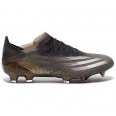 Мужские футбольные бутсы adidas X Ghosted.1 FG Black Metallic Gold Melange