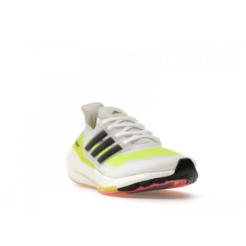 adidas Ultra Boost 21 White Solar Green (W) - женская сетка размеров