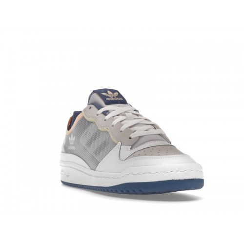 Кроссы adidas Forum Low TT Cloud White Acid Orange Crew Blue - мужская сетка размеров