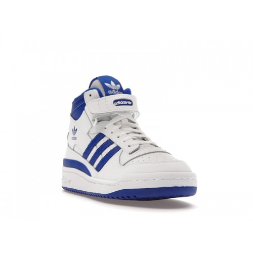 Кроссы adidas Forum Mid White Royal - мужская сетка размеров