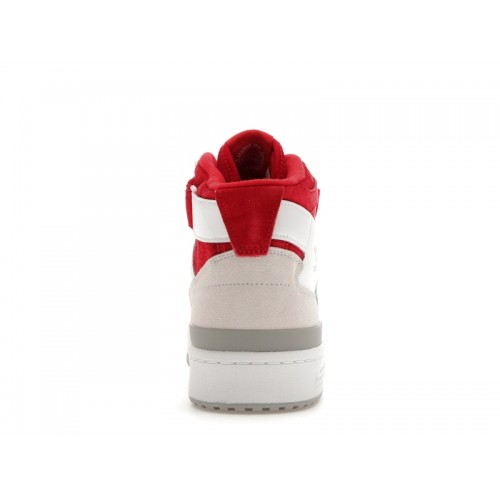 Кроссы adidas Forum Mid White Red Grey - мужская сетка размеров