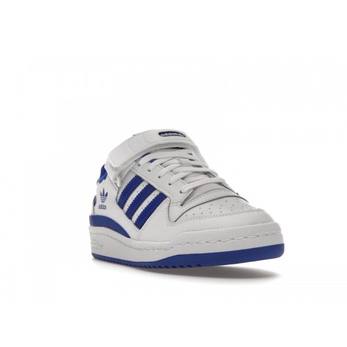 Кроссы adidas Forum Low White Royal Blue (Youth) - подростковая сетка размеров