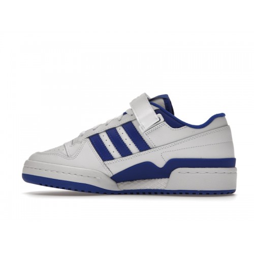 Кроссы adidas Forum Low White Royal Blue (Youth) - подростковая сетка размеров