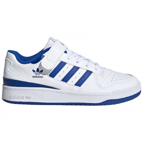 Кроссы adidas Forum Low Cloud White Royal Blue (PS) - детская сетка размеров