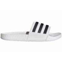 adidas Adilette Boost Slides White Black Stripes