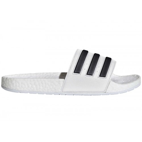 adidas Adilette Boost Slides White Black Stripes - мужская сетка размеров