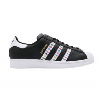 adidas Superstar Black Multi-Color Trefoil Stripes