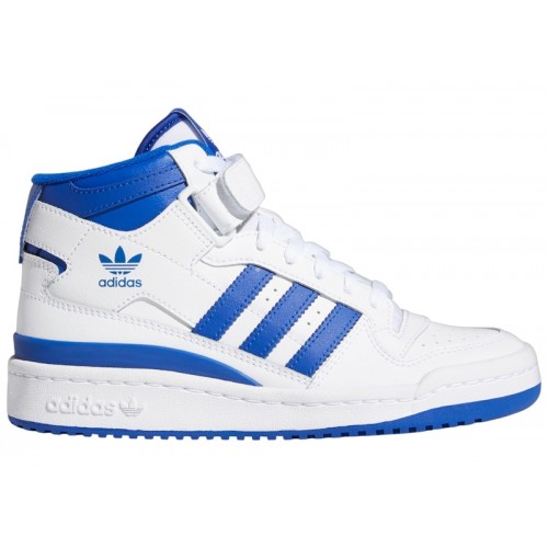 Кроссы adidas Forum Cloud White Royal Blue (GS) - подростковая сетка размеров