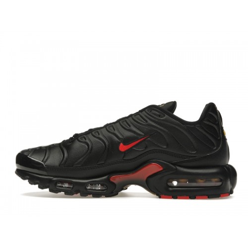 Nike Air Max Plus Premium Black University Red - мужская сетка размеров