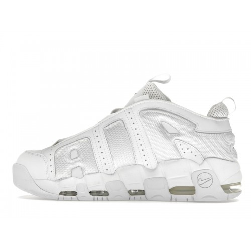 Кроссы Nike Air More Uptempo Low Triple White - мужская сетка размеров