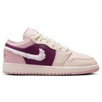 Подростковые кроссовки Jordan 1 Low SE Fur Swoosh (GS)