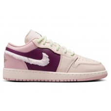 Подростковые кроссовки Jordan 1 Low SE Fur Swoosh (GS)