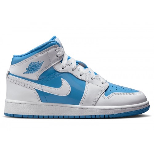 Кроссы Jordan 1 Mid Legend Blue (GS) - подростковая сетка размеров