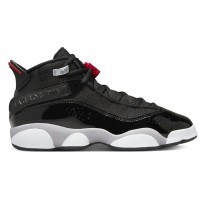 Подростковые Jordan 6 Rings Black White Metallic Silver Fire Red (GS)