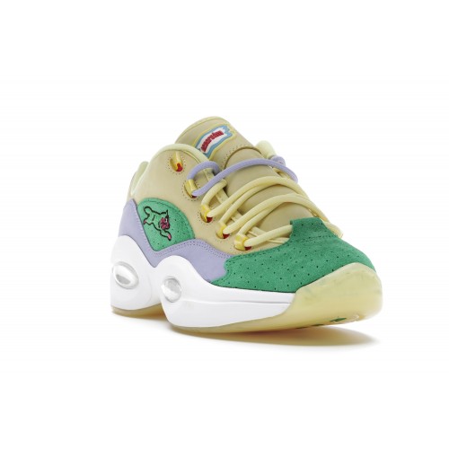 Кроссы Reebok Question Low BBC Ice Cream Running Dog Yellow Green - мужская сетка размеров