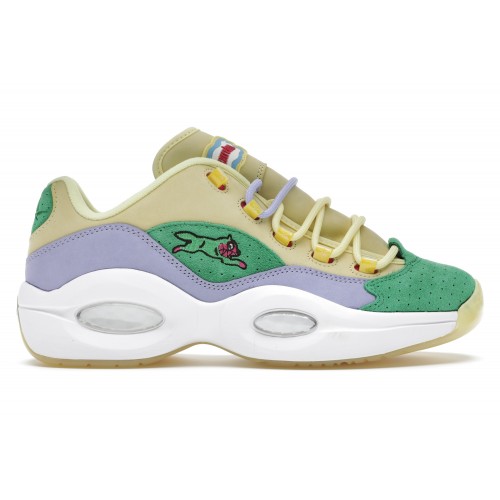 Кроссы Reebok Question Low BBC Ice Cream Running Dog Yellow Green - мужская сетка размеров