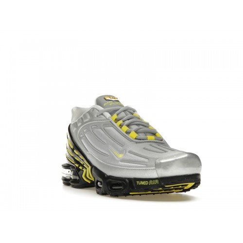 Кроссы Nike Air Max Plus 3 Metallic Silver Opti Yellow - мужская сетка размеров
