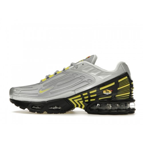 Кроссы Nike Air Max Plus 3 Metallic Silver Opti Yellow - мужская сетка размеров