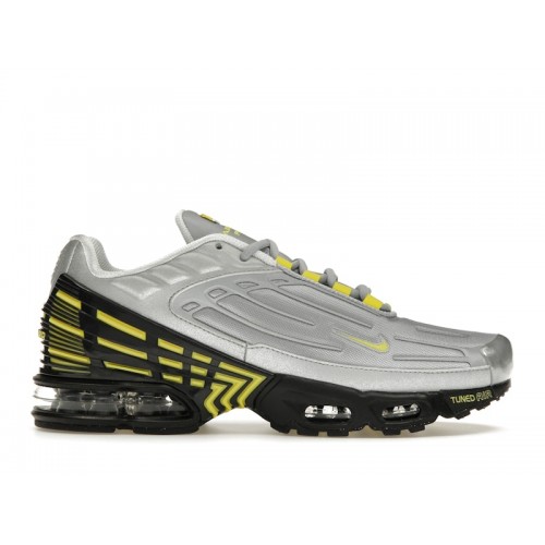 Кроссы Nike Air Max Plus 3 Metallic Silver Opti Yellow - мужская сетка размеров