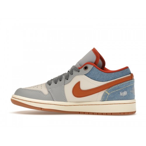 Кроссы Jordan 1 Low Phantom Denim (W) - женская сетка размеров