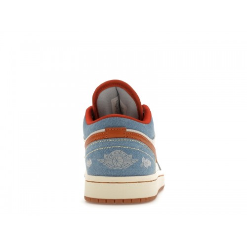 Кроссы Jordan 1 Low Phantom Denim (W) - женская сетка размеров
