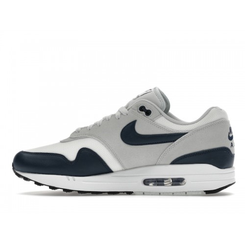 Кроссы Nike Air Max 1 Essential Summit White Armory Navy - мужская сетка размеров