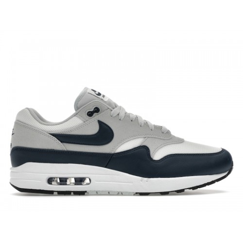 Кроссы Nike Air Max 1 Essential Summit White Armory Navy - мужская сетка размеров