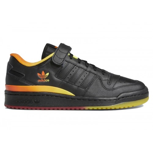 Кроссы adidas Forum Low Black Orange Yellow Gradient - мужская сетка размеров