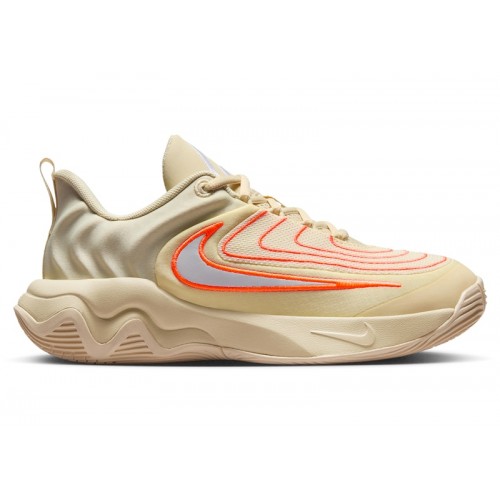 Кроссы Nike Giannis Immortality 4 Light Khaki Alabaster Total Orange White (GS) - подростковая сетка размеров