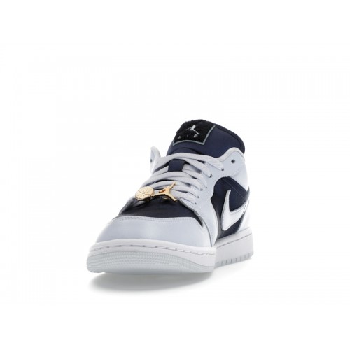 Кроссы Jordan 1 Low SE Football Grey White Gym Red Midnight Navy (W) - женская сетка размеров