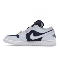 Женские Jordan 1 Low SE Football Grey White Gym Red Midnight Navy (W)