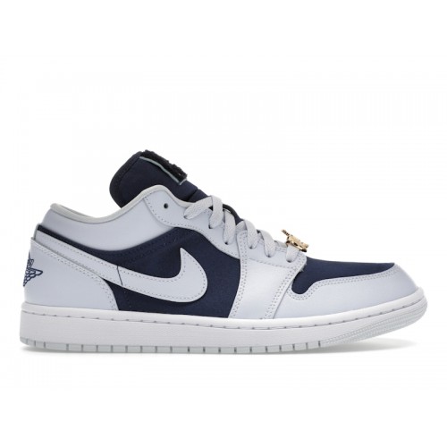 Кроссы Jordan 1 Low SE Football Grey White Gym Red Midnight Navy (W) - женская сетка размеров