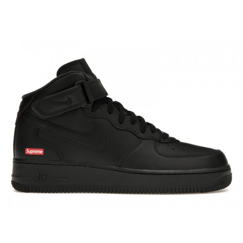 Кроссы Nike Air Force 1 Mid Supreme Black - мужская сетка размеров