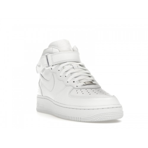 Кроссы Nike Air Force 1 Mid Supreme White - мужская сетка размеров