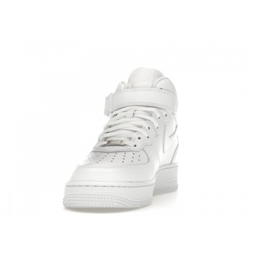 Кроссы Nike Air Force 1 Mid Supreme White - мужская сетка размеров