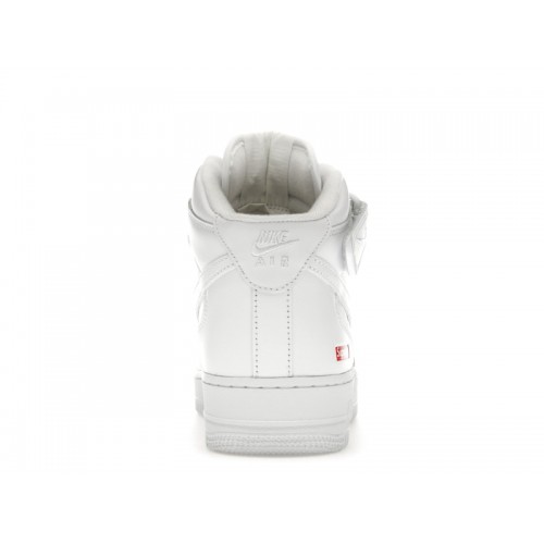 Кроссы Nike Air Force 1 Mid Supreme White - мужская сетка размеров