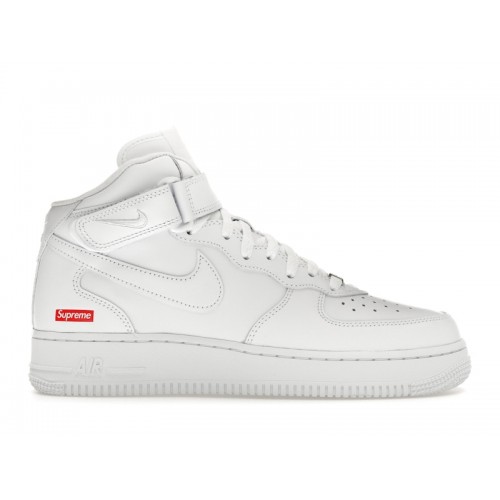 Кроссы Nike Air Force 1 Mid Supreme White - мужская сетка размеров