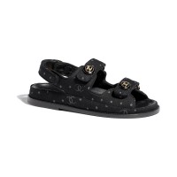 Chanel Printed Sandal Black Denim