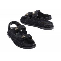 Chanel Printed Sandal Black Denim
