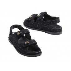 Chanel Printed Sandal Black Denim