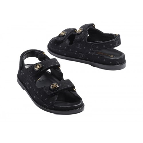 Chanel Printed Sandal Black Denim - мужская сетка размеров