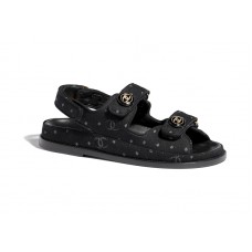 Chanel Printed Sandal Black Denim
