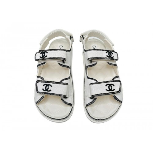 Chanel Dad Sandals White Leather - мужская сетка размеров