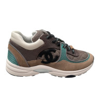 Chanel Low Top Trainer Beige Green