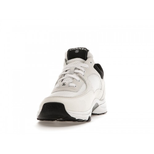 Chanel Low Top Trainer Suede White Black (W) - женская сетка размеров