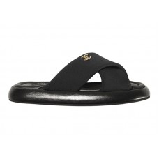Chanel Puffy Sandal Black Fabric