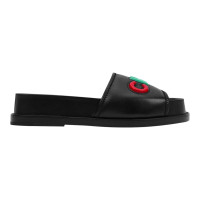Chanel Logo Mule Sandal Black Leather