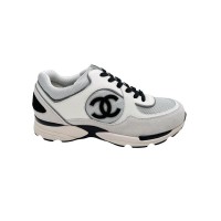 Chanel CC Logo Trainer White Leather