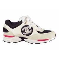 Женские Chanel CC Logo Trainer Ivory Black Beige (W)