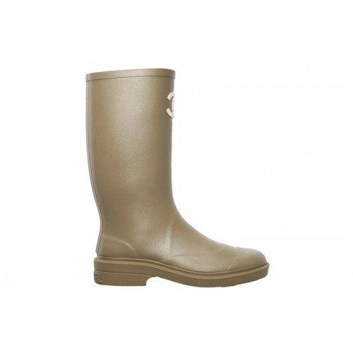 Chanel Rubber Rain Boots Dark Beige - мужская сетка размеров